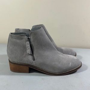 Blondo Gray Suede Waterproof Side Zip Ankle Boots Size 10W